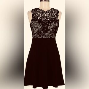 Elegant Black Lace Dress( size-L)
